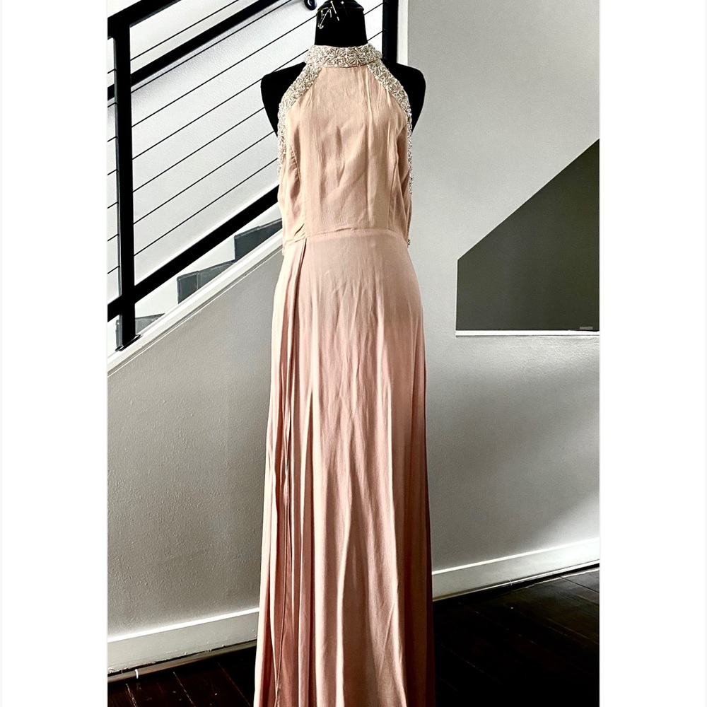 NWT ASOS blush embellished trim maxi dress size 10
